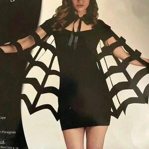 Web cut cape one size fits most black spiderweb NWT never worn